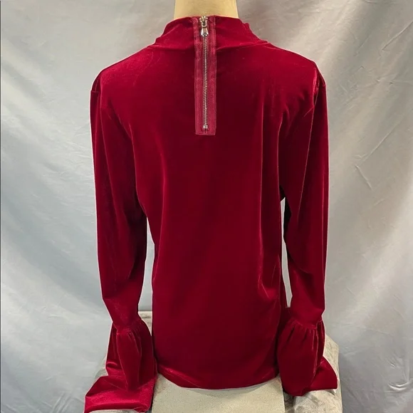 Torn by Ronny Kobo Crimson Velvet Blouse - Picture 6 of 13